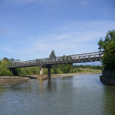 Wood Deck 60m Prefabricated Truss Bridge , Bailey Bridge